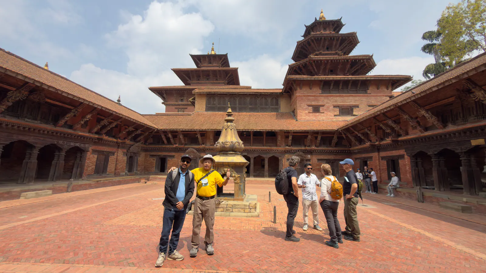Travelers visiting Patan Durbar Square