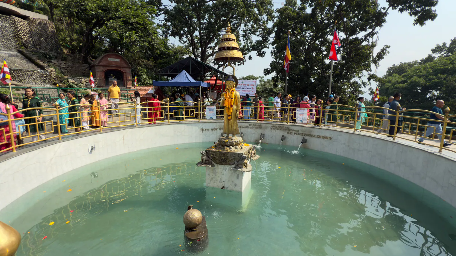 Sacred spring and Buddha shrine at Swayambhunath
