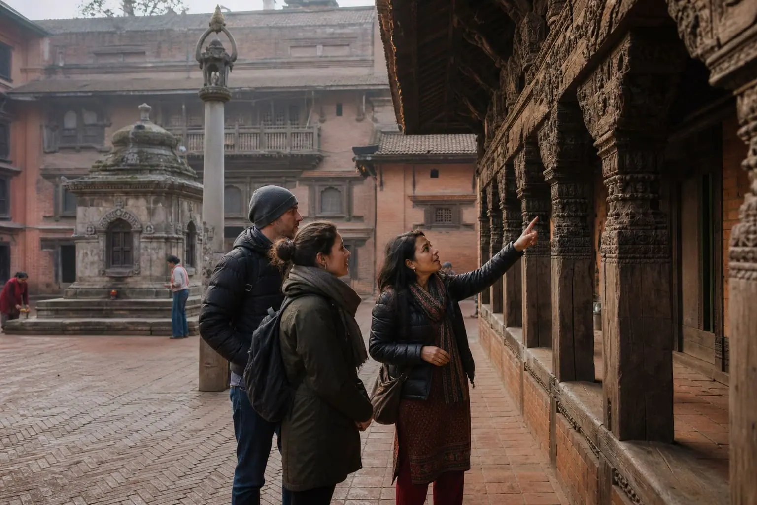 A local guide introducing Kathmandu Valley heritage